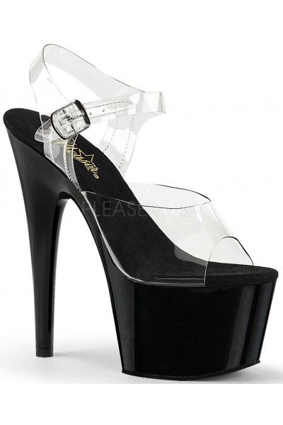 Black Platform Clear Strap Platform Sandal