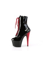 Adore Black Platform Boots with Red Heel