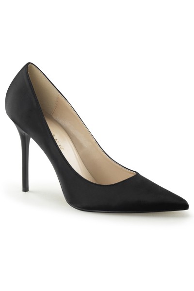 Classique Black Satin 4 Inch High Heel Pump