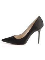 Classique Black Satin 4 Inch High Heel Pump