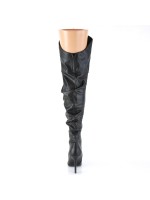 Classique Black Scrunch Thigh High Boot