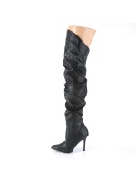 Classique Black Scrunch Thigh High Boot