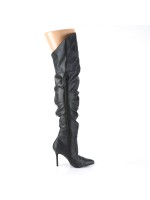 Classique Black Scrunch Thigh High Boot