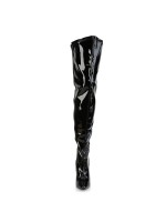 Seduce Black Patent Wide Calf Thigh High Boots