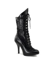 Victorian Lace Wide Shaft Black Boots