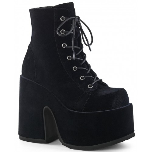 black velvet platform shoes