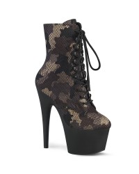 Adore Camo Mesh Platform Ankle Boots