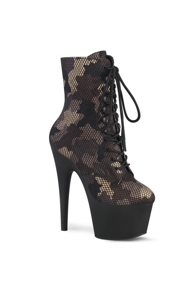 Adore Camo Mesh Platform Granny Ankle Boots