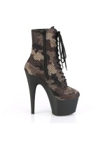 Adore Camo Mesh Platform Granny Ankle Boots