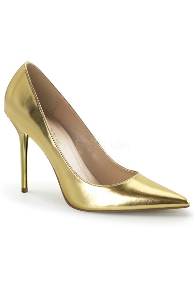 Gold Classique Pointed Toe Pump