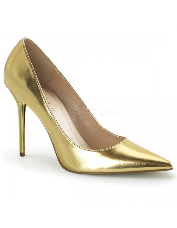 gold pumps flat