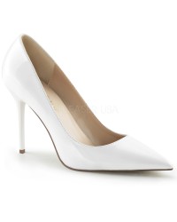 White Classique Pointed Toe Pump