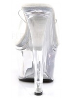 Beau Clear Wedge Peep Toe Mule