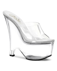 Beau Clear Wedge Peep Toe Mule