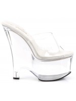 Beau Clear Wedge Peep Toe Mule