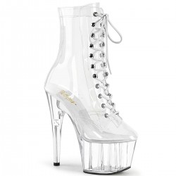 Adore Clear Patent Platform Granny Ankle Boots