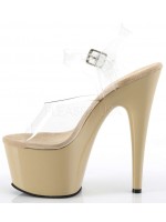 Cream Platform Clear Strap Platform Sandal