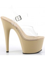 Cream Platform Clear Strap Platform Sandal