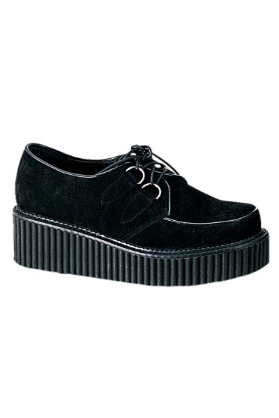 Black Suede Womens Creeper