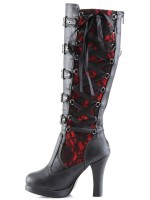 Crypto Lace Overlay Knee Boots