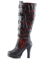 Crypto Lace Overlay Knee Boots