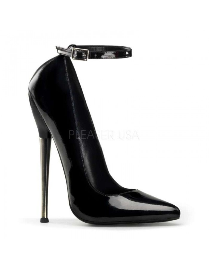 black high heel shoes with strap