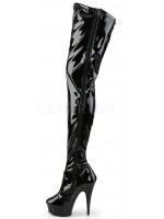 Delight Black Patent Crotch High Boots