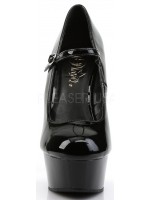 Delight High Heel Platform Black Mary Jane Shoes