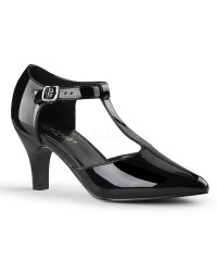 Divine Black T-Strap Wide Width Pump