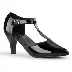 Divine Black T-Strap Wide Width Pump