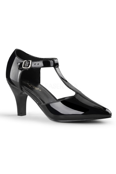 Divine Black T-Strap Wide Width Pump