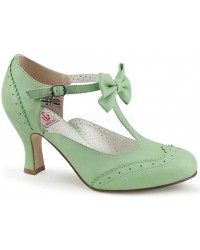 Flapper Mint Green T-Strap Bow Pump