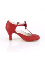Flapper Red T-Strap Bow Pump