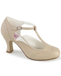 Flapper Cream T-Strap Pump