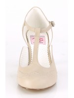 Flapper Cream T-Strap Pump