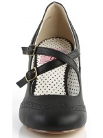 Cross Strap Flapper Black Vintage Heel Shoes