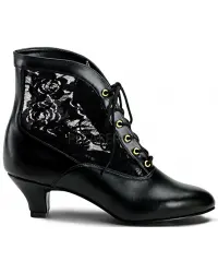 Victorian Dame Black Ankle Boots