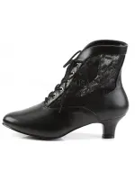 Victorian Dame Black Ankle Boots