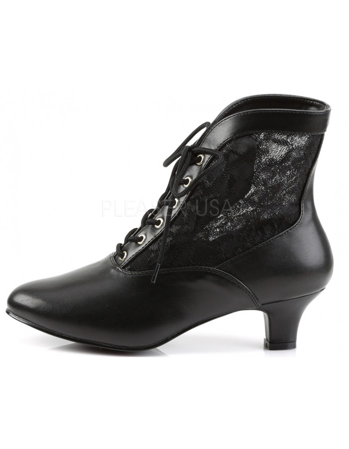 Victorian Lace Ankle Black Boots - Steampunk Costume Ankle Boots