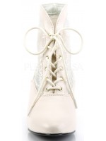 Victorian Dame Ivory Ankle Boots