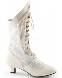 Victorian Dame Ivory Lace Boots