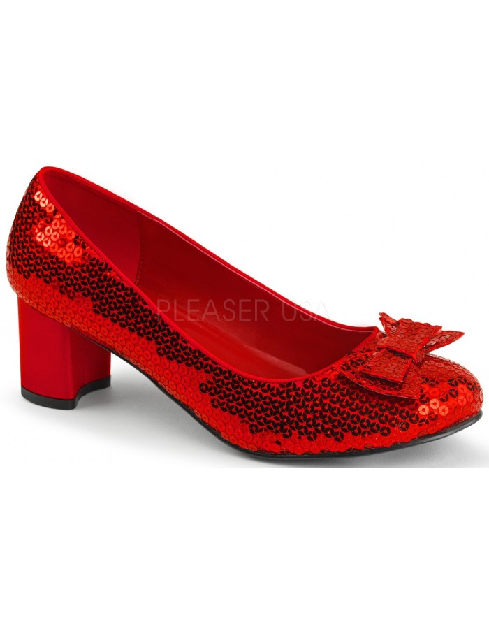 red 2 inch heel shoes