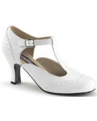 Flapper White T-Strap Pump