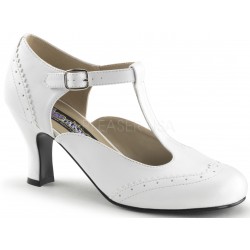 Flapper White T-Strap Pump