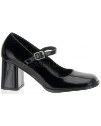 Gogo Black Block Heel Mary Jane Pump