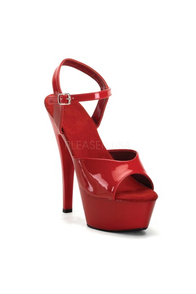 Juliet Red Platform Sandal with 6 Inch Heel