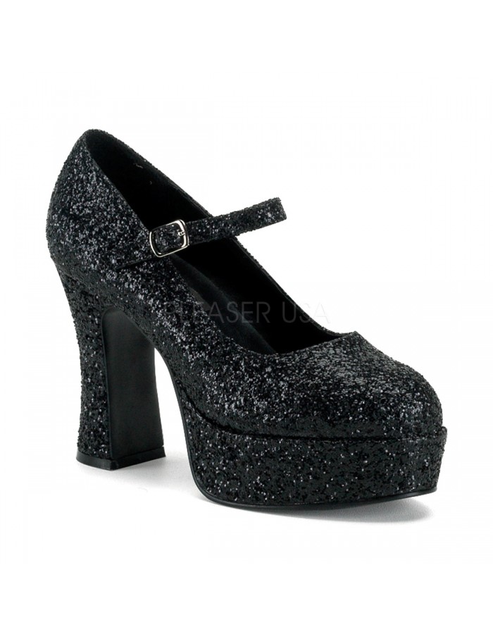 black glitter mary janes