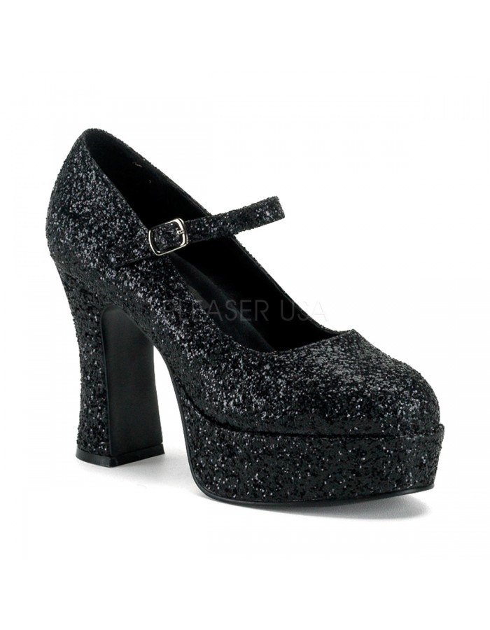 glitter mary jane heels