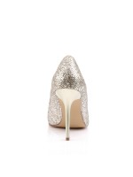 Gold Glitter Mesh Classique Pointed Toe Pump