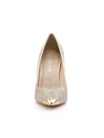 Gold Glitter Mesh Classique Pointed Toe Pump